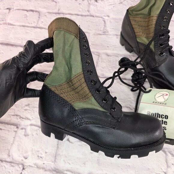 Rothco Jungle Boots Mens 1 R Green Leather Toe Combat G.I. Style Breathable main image 4